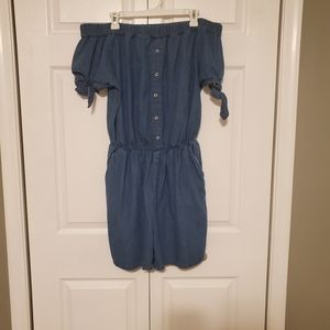 Off the Shoulder Denim Romper Size 2XL